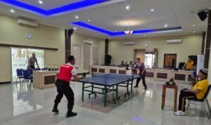 Semarak Final Tenis Meja Polres Lombok Barat HUT Bhayangkara ke-79