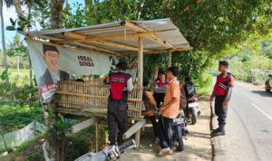 Jaga Kamtibmas, Samapta Polres Lobar Sosialisasikan KEMOS 110 di Kecamatan Gerung