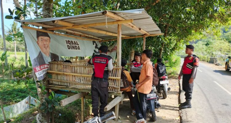 Jaga Kamtibmas, Samapta Polres Lobar Sosialisasikan KEMOS 110 di Kecamatan Gerung